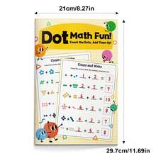 Dot-To-Dot Math Activity Book, Count And Write Numbers, Addition Practice Pages, Early Addition And Number Sense Training, Screen-Free Daily Math Practice, Suitable For Home And Classroom - Dot Matrix Math Fun Activity Notebook - View 2