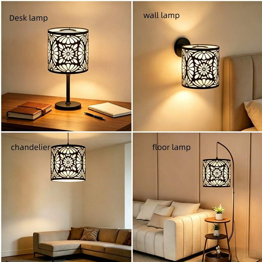 Cylindrical Ceiling Sunshade, Modern Metal Drum Shaped Lampshade, Suitable For Pendant Lamps, Wall Lamps, And Table Lamps - Suitable For Home And Commercial Decoration, Easy To Install - Hollow Lampshade - View 1