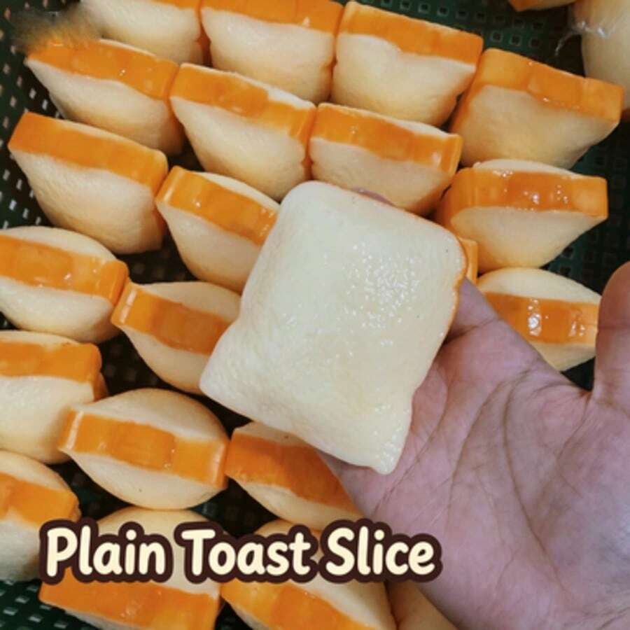 1pc Realistic Food-Colored Toast DIY Stress Relief Squeeze Toy Handmade Ball Squishy Venting Odd-Shaped Ball Skin Handmade Ball - 彩色 - 查看 1