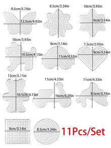 Set Papan Manik-Manik Perler 11 Buah, Papan Berlubang Plastik Transparan 5mm, Seri Hewan Lucu, Termasuk 11 Kartu Warna-warni, Manik-Manik Buatan Tangan DIY, Hadiah untuk Sahabat, Hadiah DIY - MultiWarna - View 2
