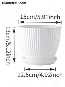 2件組 3.5-7.5英吋塑膠花盆附排水孔與托盤，輕量省空間室內植栽盆，適用居家辦公桌、客廳、陽台，園藝禮品，夏季室內裝飾美學 - 彩色 - 查看 13