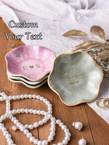 Custom Personalized Ceramic Ring Dish – "Mr. & Mrs." Gift, Engraved Jewelry Tray, Wedding Gift For Her, Bridesmaid Gift - Multicolor - View 8