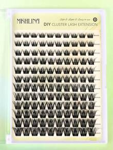 C/CC/D Curl Cluster Single Eyelash Extensions, Soft Natural Fluffy Look, DIY Home Single Eyelash Extensions (F24) - C/D 混合 - 查看 9