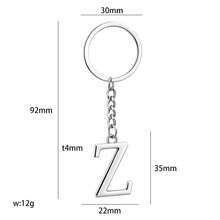 Minimalist Metal Alphabet Keychain, 1 Pc A-Z Initial Pendant, Stylish Bag Charm & Key Ring, Personalized Bag Charm, Gift For Friends & Lovers - Silver - View 16