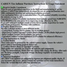 Carsun New 22 Cylinder Wireless Handheld Air Pump With Dual Screen Digital Display, Powerful Inflation For SUV And Sedan, With Lighting And Deflation Function, Car Tire Inflator, Car Accessories, Car Essentials - 22-cylinder Wireless Upgraded Version - View 6