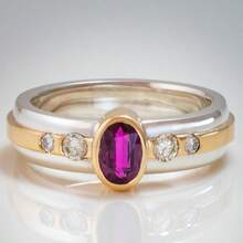 Gmzalx Women's Fashion Personalized Ring, Oval Rose Red, Simple And Elegant, Suitable For Commuting, Dating, Daily Wear - Two-color - View 1