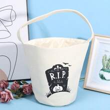 1pc Halloween Pumpkin Bucket, Candy Tote Bag, Halloween Basket, Halloween Decoration, Halloween Party Decor, Happy Halloween Decoration, Suitable For "Trick Or Treat" Party Supplies And Accessories - Conventional - View 16