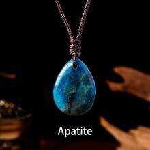 1pc Teardrop Natural Chakra Crystal Pendant Necklace, Healing Amethyst Rose Quartz Energy Amulet Jewelry, Spiritual Meditation Protection - Water Drop Pendant - View 15