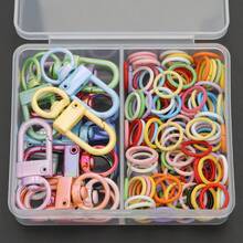 110pcs/Box Random Mixed Color DIY Keychain Making Parts, Includes 10pcs Rotating Lobster Clasps + 100pcs Jump Rings, Zinc Alloy Spring Clasps, Door Hooks, Connector Hooks, Suitable For Handmade Braided DIY Keychains, Bag Charms, Open Connection Rings, Keychain Accessories Making Materials, DIY Key Ring Accessories Making - Door Latch & Jump Ring - View 11
