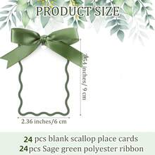 24/48pcs Set Fan-Shaped Name Cards For Table Setting, DIY Seating Arrangement, Wedding Place Cards, Blank Gift Tags. Includes Name Cards And Ribbons, Suitable For Weddings, Birthday Parties And Celebrations - View 3