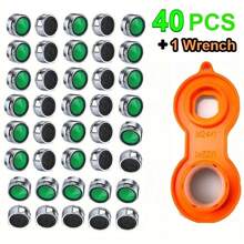 41pcs ABS M24 Thread Faucet Aerator Replacement With 1pc Orange Wrench,Easy Install Kitchen & Bathroom Tap Bubbler,Mixing Nozzle, No Electricity Needed, Water Saving Devices - 40Pack+1wrench - View 12