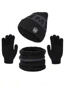 Children's Hat Set - Autumn/Winter Boys Wool Hat Set - Multicolor - View 8