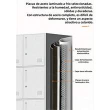 Locker Metalico 12 Puertas Casilleros Oficina Chapa ,  uso de empleados y trabajadores clóset de acero duradero diseño moderno,gabinete de almacenamiento para el hogar,9x34x180 color blanco - Blanco - Ver 5