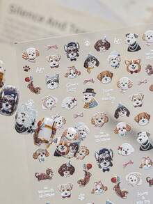 Beautizon Nailartlab 可愛刺繡小狗風格美甲貼紙，美甲貼花，美甲工具，美甲裝飾貼紙 - 彩色 - 查看 3