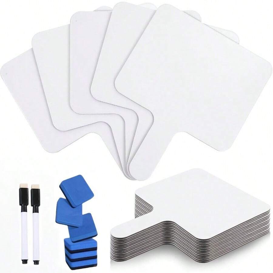 Double-Sided Reusable Whiteboard Set - Handheld Whiteboard, Includes Whiteboard, Pen And Eraser, Erasable, Desktop Memo, Message Board, Writing Board, Sketch Board, Handwriting Board, Whiteboard