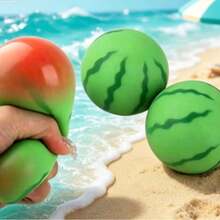 Bright Cartoon Watermelon Squishy Toy, Cool Smooth Surface Squeeze Toy, Reusable Stress Relief Toy, Summer Home Gift - Multicolor - View 7