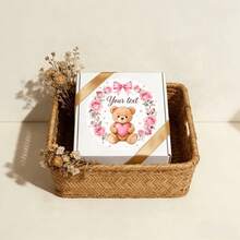 Pink Bow Baby Baptism Thank You Gift Stickers Round, Pink Plaid Baby Girl Snack Bag Gift Labels Bow Baby Decoration - Multicolor - View 3