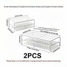 Adjustable & Detachable Plastic Shoe Rack - White And Gray, Space-Saving Design, No Assembly Required, Easy To Use, Perfect For Hallway, Under Bed, Bathroom, Dressing Room, Expandable & Reinforced Shoe Rack, Mother's Day Gift, Spring Storage - Multicolor - View 12