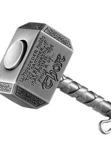 1pc Mini Thor Hammer Shaped , Alloy Carved Mjolnir Hand Spinning Toy, High Speed Silent Bearing Decompression Fidget Gadget For Office & Daily Relax (Includes Keychain) - Stress-relieving Toys - View 7