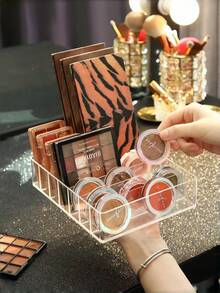 1/2pcs Multi-Functional Eyeshadow Palette Storage Box, Suitable For Storing And Organizing Lipstick, Perfume, Eyeshadow Palettes And Various Cosmetics, Perfect For Use On Vanity, Bedroom, Office Or Bathroom Drawer, Also An Excellent Gift For Family, Friends, Classmates And Women,Bedroom Room Decor,Back To School - Multicolor - View 2