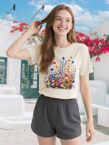 Women T-Shirts - P-beige - View 4