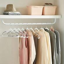 10/40pcs Heavy Duty Non-Slip Hangers (Free Hooks) - Durable, Sturdy, Space-Saving Design, Suitable For Shirts, Pants, Indoor Storage, Outdoor Drying, Clothing Display, Standard Hangers, Closet Organization - Multicolor - View 9