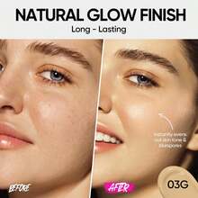 SKINTIFIC Cover Glow Perfect 氣墊粉底液－自然光澤妝感、中至高遮瑕、保濕胜肽複合物、輕盈配方，適合乾性與混合性肌膚 - 03G Golden Almond - 查看 4
