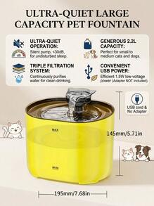 PETSIN 2.2L/74.5oz/0.58 加仑猫形自动宠物饮水器，超静音水泵，适用于中小型猫和狗，可单独购买替换泵 - 彩色 - 查看 8