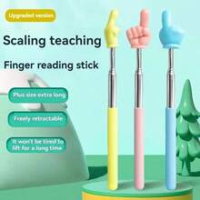 7pcs Random Color Telescopic Reading Finger Pointers, Conducting Baton, Click Reading Teaching Aid Tool, Teacher Classroom Pointer - A - View 4