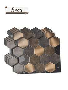 WalDecoo 1/5/10/20 Sheets,11.4"X9", Peel And Stick Hexagon Backsplash Tile, Retro Bronze Mixed Metal Texture, Glossy Heat & Moisture Resistant Low VOC Self Adhesive Wall Tile, Renter Friendly For Kitchen Bathroom - Bronze Hexagonal - View 13