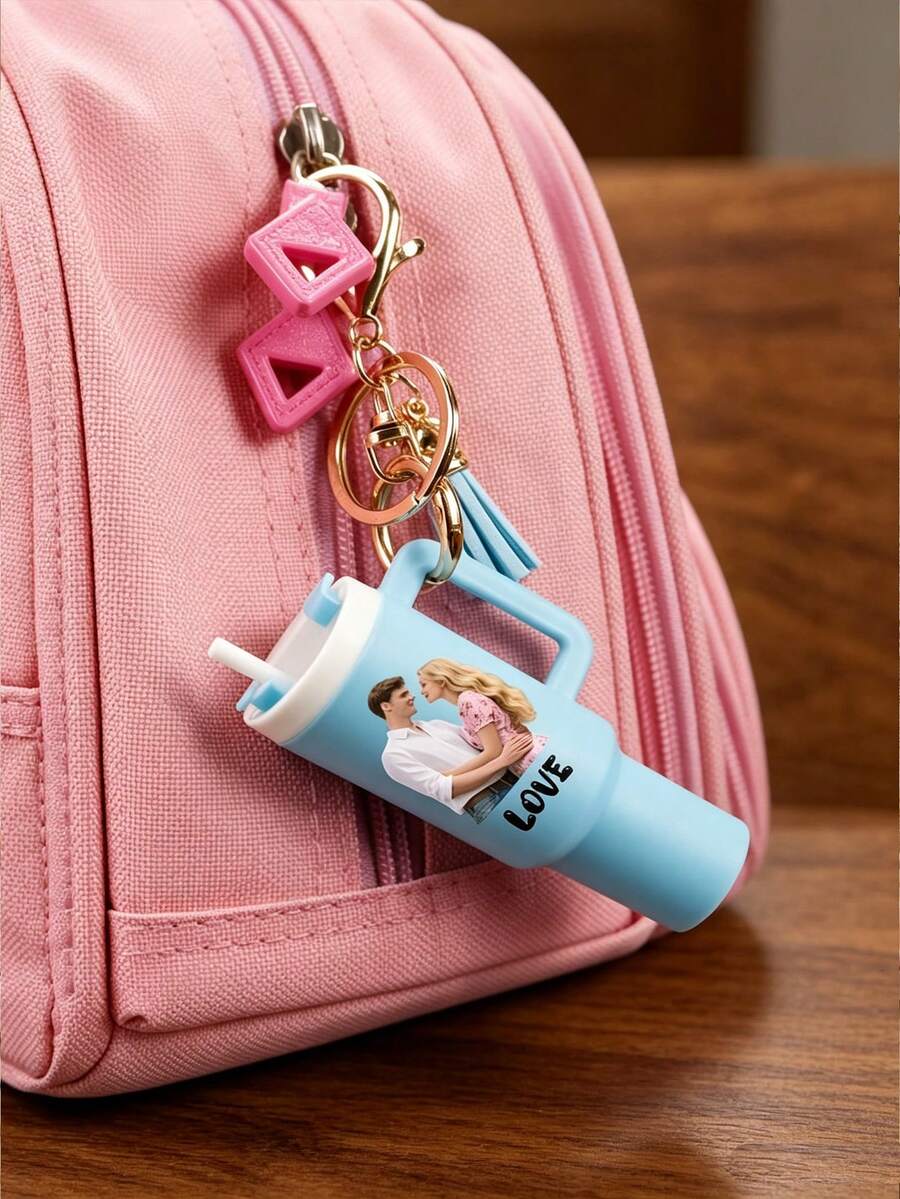 Personalized Name Photo Mug Keychain - A Unisex Personalized Keychain With Anti-Loss Design, Customizable Engraving, Perfect Decorative And Commemorative Gift For Couples, Anniversaries, Holidays, Family, Back To School, And For Father/Mother - Multicolor - View 1