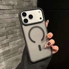 磁吸磨砂保護殼，適用於 iPhone 13 15 14 16 17 11 12 Pro Max Plus 17e 16e，防震防摔手機殼 - 黑色 - 查看 7
