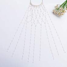 Exquisite Shiny Hollow Mesh Hair Chain Tassel Hair Accessory For Women, Versatile For Banquet And Party - Gold - View 2