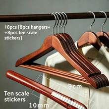 2pcs/5pcs/8pcs Peach Wood Hangers, Suitable For Suits & Shirts, Great For Hotel Bedroom Closet Storage - Multicolor - View 16