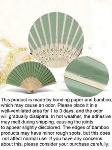 1/3/15/30pcs Wedding Handheld Fan Set, Green Folding Hand Fan With Tulle Bag And Bow, Home Decor, Suitable For Wedding Bride Favors, Bridesmaid Gifts, Holiday Essentials, Bachelorette Party, Teacher Appreciation Gifts, Room Decoration, Perfect Summer Accessory - Multicolor - View 4