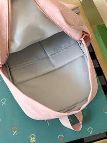Cute Cat Shaped Backpack, Girls Casual Outing Shopping Travel Small Backpack, Middle School High School College Student School Bag, Large Capacity Lightweight Daily Commute Backpack, Adorable Cartoon Pattern Student Backpack, Multiple Colors Available Pink Yellow Blue Black White - A - View 12