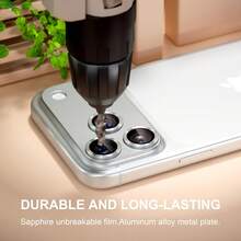 CASECOPS 1PC Silver, AR Camera Lens Screen Protector For Smartphone. Compatible With Iphone 17 Pro Max/17 Pro. Sapphire Tempered Glass Lens Cover With Aluminum Alloy Metal Plate, 99% High Transparency, HD Clear Photo Quality, Anti-Glare Night Shooting, Scratch Resistant, Shockproof, Case Friendly, Easy Installation, Full Camera Protection, One-Piece Rear Lens Guard - Silver - View 5