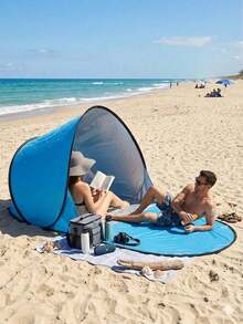 Quick-Open Beach Tent Sunshade Canopy Lightweight Beach Pavilion Outdoor Adventure Sun Shelter Family Beach Essential Music Festival Camping Gear Backyard Shade Sports Event Sun Protection Emergency Sun Protection - Multicolor - View 6