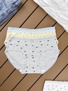5pcs/Set Korean Style Lace Pastoral Floral Macaron Color Sweet Cotton Women's Triangle Panties - Multicolor - View 4