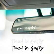 Trust God, 4Pcs Rearview Mirror Stickers. Durable, Vibrant, Adhesive Auto Decals For Exterior Trim. Bold Vehicle Embellishments, Decorative Car Accessories. - White+Black/4pcs - View 5