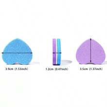 10-60pcs Mini Heart-Shaped Double-Sided Nail Files, Portable Polishing Buffing Blocks, Foam Nail Care Tools - Heart-shaped - View 2