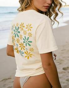 Women T-Shirts - 米白色 - 查看 4