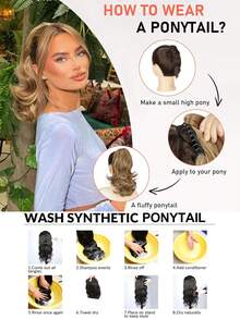 nimoki 14 Inch Clip-In Ponytail Hair Extension, Heat-Resistant Synthetic Fiber, Suitable For Women And Girls, Perfect For Parties And Daily Wear - Multicolor - View 7
