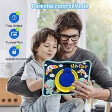 yesido Tablet 7 inci dengan RAM 4GB + ROM 64GB / Prosesor Quad-Core 1.3GHz / Android 13 MTK8321 / Layar IPS HD 1280x800 / Kamera 2MP+5MP / Baterai 4000mAh / WiFi, Kontrol Orang Tua, Edukasi, Game / Bahan ABS + Silikon, Tablet Edukasi - Biru - View 4