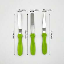 Butter Spatula Set, 3Pcs Stainless Steel, Small Size, Durable Smooth Edge, Pastry Icing Cake Baking Tools - Black - View 2