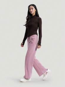Adidas Women's SFL FLARED PT Knitted Sports Pants KH2706 - Pink - View 6