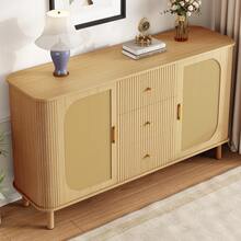 Modern Sideboard With Drawers - Perfect For Living Room Or Kitchen - Natural - View 10