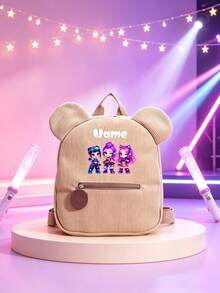 1pc Mini Back To School Personalized Customized Backpack, Casual Versatile K-POP Theme Print, Zipper Closure Nylon Material, Adjustable Shoulder Strap, Hand-Carry, Suitable For School, Shopping, Daily Outings, Outdoor Trips. Birthday Gift. - Multicolor - View 8