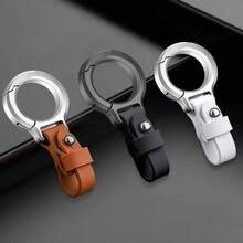 Gantungan Kunci Mobil Kulit, Liontin Gantungan Kunci, Rantai Gantungan Kunci, Hadiah Unisex, Cincin Logam Tahan Lama, Gantungan Kunci Kreatif, Dekorasi Mobil - Perak - View 1