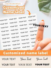 1/60/120/240/360pcs Personalized Name Label Stickers - Perfect For Small Businesses, Summer Camp Luggage, Gym Bags, Office Supplies, Product Packaging, Kitchen Spice Jars, Storage Boxes, Storybooks And More. Available In Transparent And White Paper Options, Ideal Gift For Family, Friends, Daughters, Sons And Colleagues, Perfect For Back To School, Home Organization, Summer Camp, Mother's Day, Outdoor Activities And More - Multicolor 1 - View 11